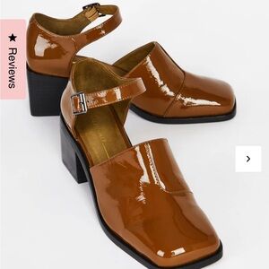 INTENTIONALLY BLANK Brown Patent Heels